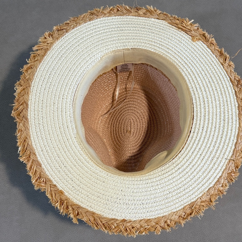 Stylish Pink and Tan Women's Sun Hat - Picture 2 of 5
